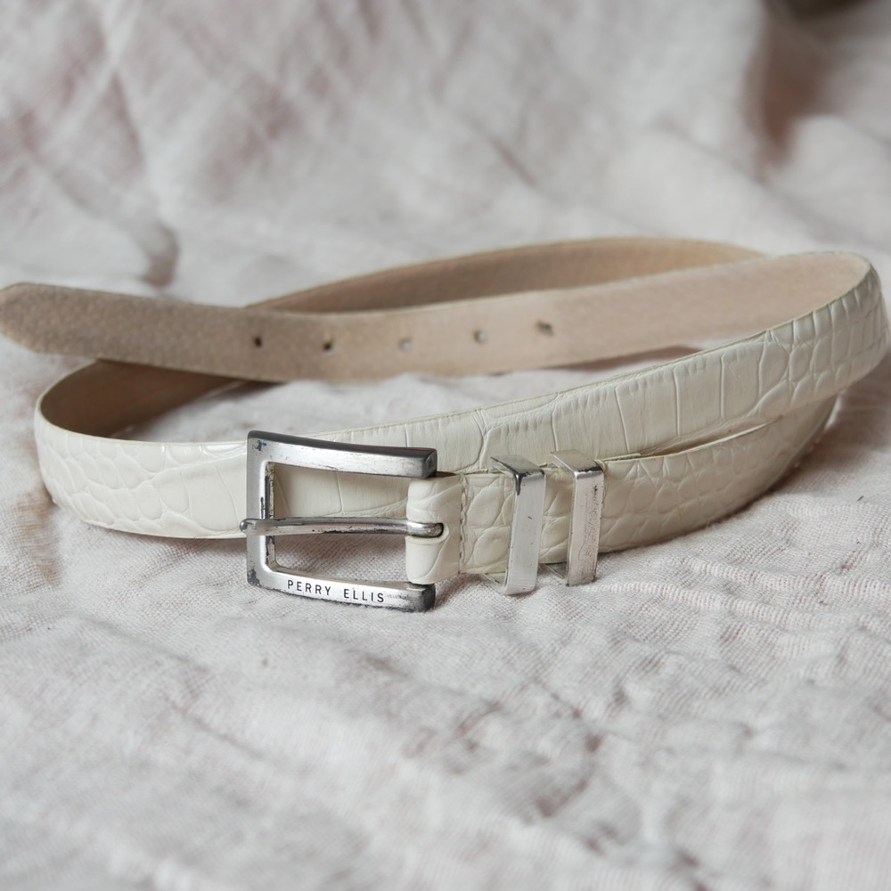 Leather Belt - Cream